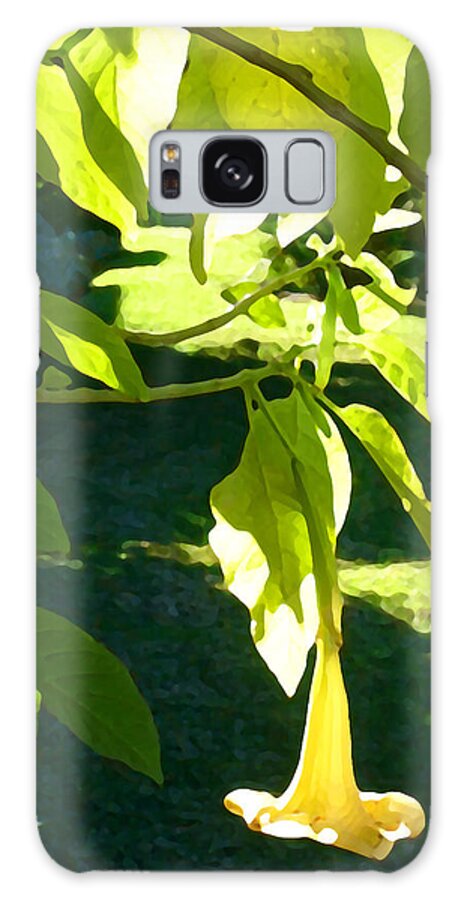 Spring Galaxy Case featuring the painting Single Angel's Trumpet by Amy Vangsgard