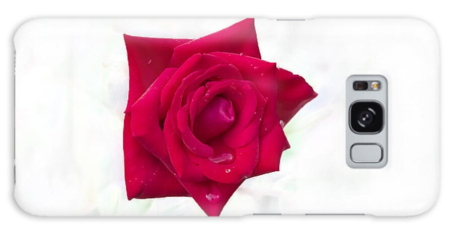 Rose Galaxy Case featuring the photograph Single Red Rose by Judy Hall-Folde