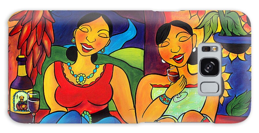 Sisters Galaxy Case featuring the painting Sisters - Hermanas by Jan Oliver-Schultz