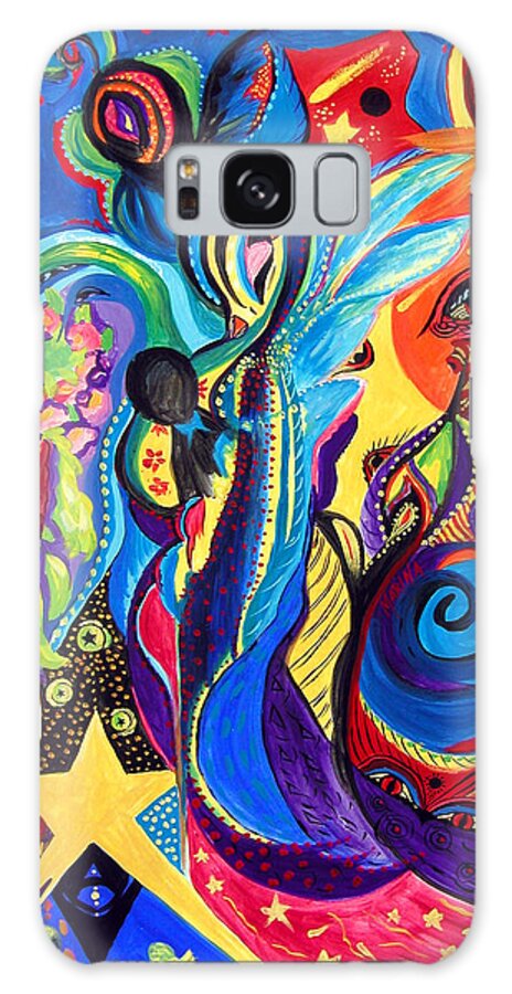 Abstract Galaxy Case featuring the painting Guardian Angel by Marina Petro