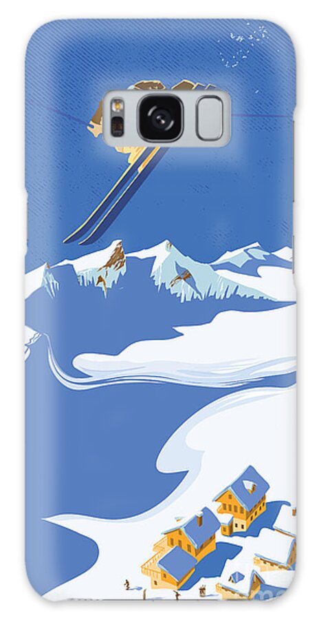 Ski Galaxy S8 Case featuring the painting Sky Skier by Sassan Filsoof