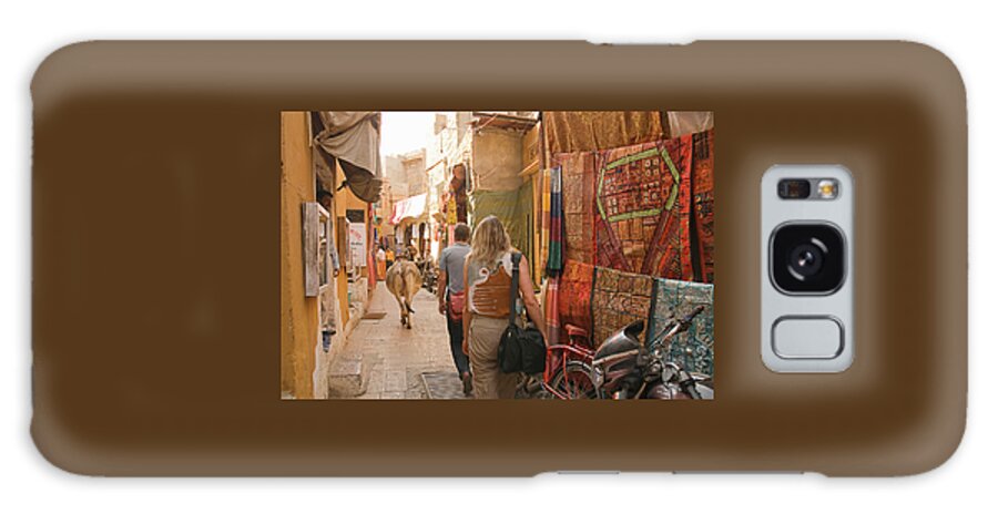 Squeezed Galaxy Case featuring the photograph SKN 1226 Squeezed Lane by Sunil Kapadia