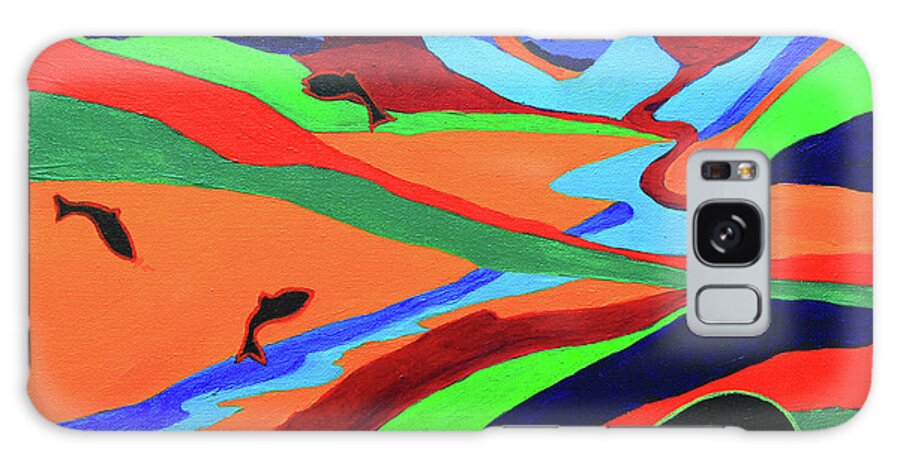 Art Galaxy Case featuring the painting Sky Rivers by Jeanette French