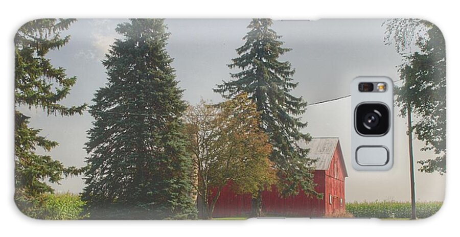 Barn Galaxy Case featuring the photograph 0045 - Small Red Barn Beneath the Pines by Sheryl L Sutter