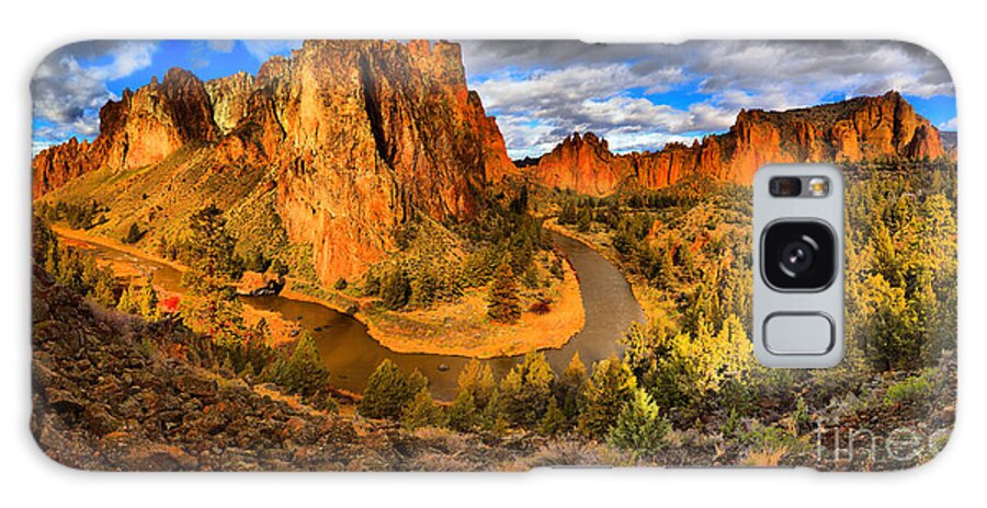 Smith Rock Galaxy Case featuring the photograph Smith Rock Panorama by Adam Jewell