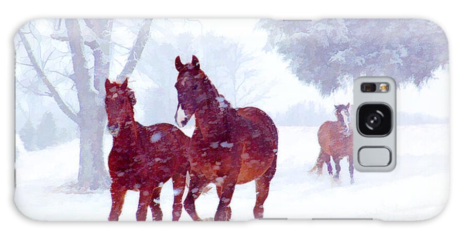 Horse Galaxy S8 Case featuring the photograph Snow Run by Sam Davis Johnson