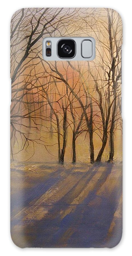  Impressionist Painting Galaxy Case featuring the painting Snow Shadows by Tom Shropshire