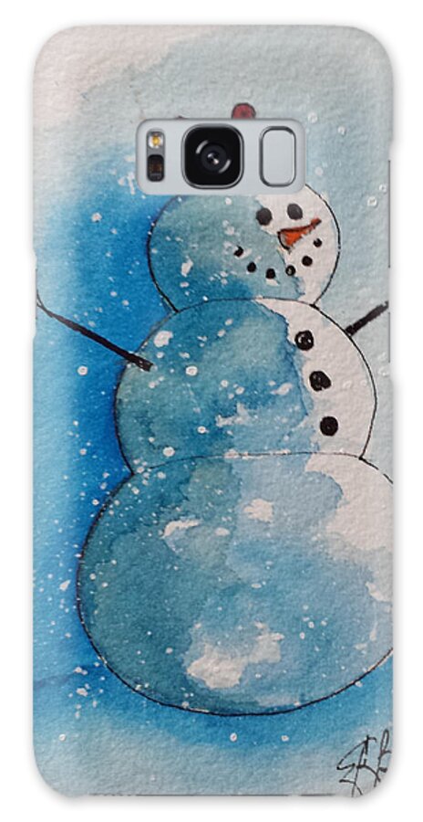 Snow Galaxy Case featuring the painting Snowman 2106   1 by Elise Boam