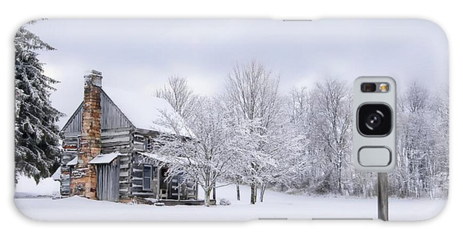 Snow Galaxy Case featuring the photograph Snowy Cabin by Benanne Stiens