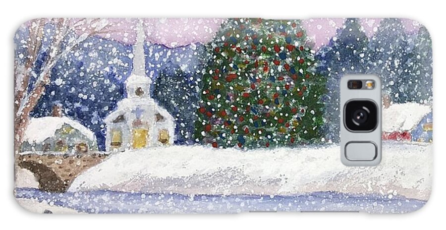 Greeting Card Galaxy Case featuring the painting Snowy Christmas Day by Sue Carmony
