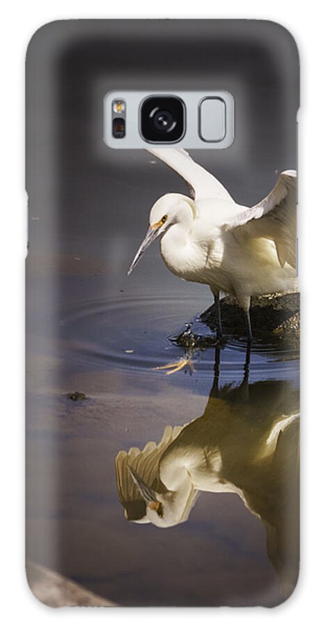 Egret Galaxy Case featuring the photograph Snowy Egret Reflection by Janis Knight