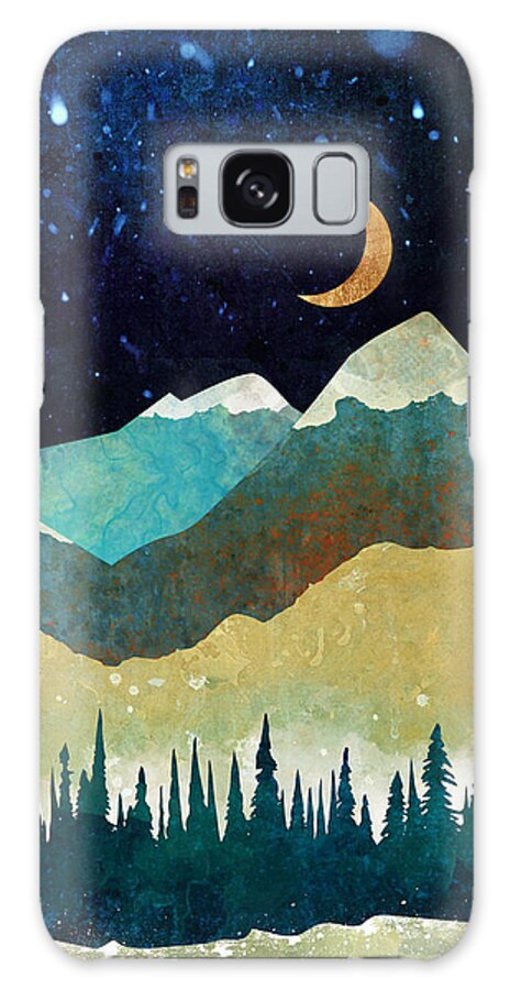 Snow Galaxy Case featuring the digital art Snowy Night by Spacefrog Designs