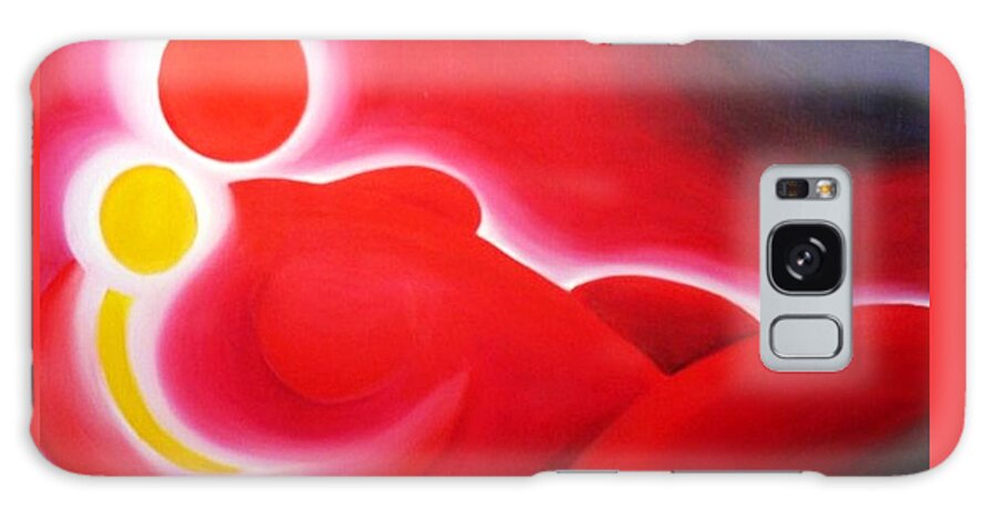 Red Galaxy Case featuring the painting Snuggle Time by Jennifer Hannigan-Green