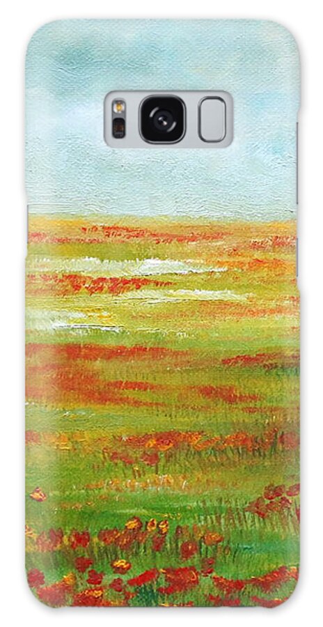 Poppies Galaxy Case featuring the painting Solarized by Angeles M Pomata