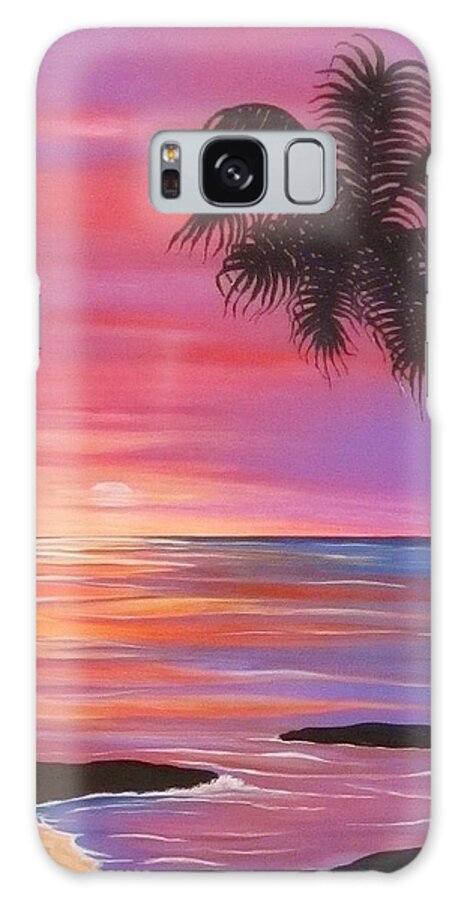 Sunset Galaxy Case featuring the painting Solo View by Carol Sabo