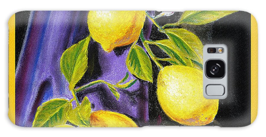 Lemon Galaxy Case featuring the painting Sorrento Lemons Square Design by Irina Sztukowski