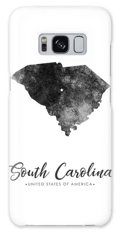 South Carolina Galaxy Case featuring the mixed media South Carolina State Map Art - Grunge Silhouette by Studio Grafiikka