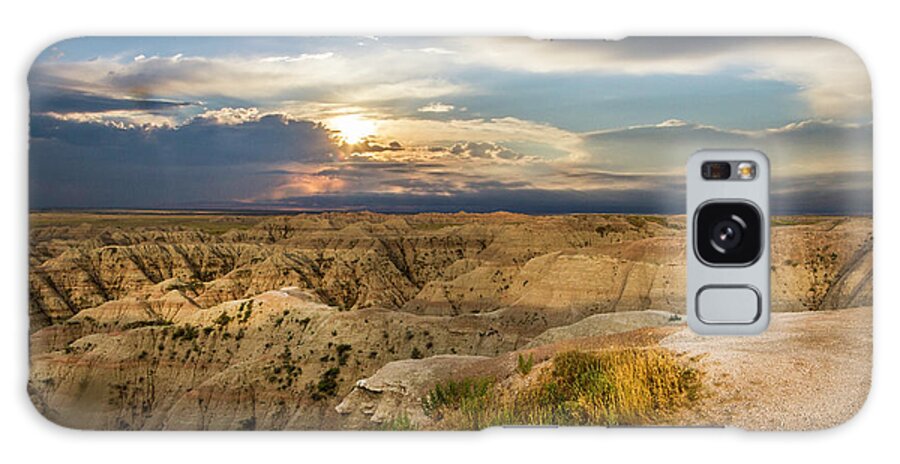 Badlands Galaxy Case featuring the photograph South Dakota Sunrise by Karen Jorstad