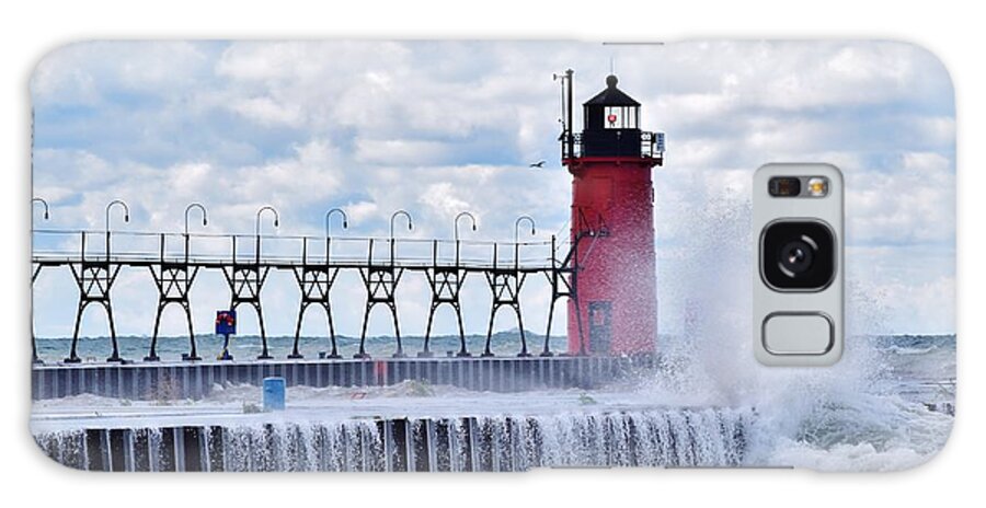 Michigan Galaxy Case featuring the photograph South Haven Lighthouse by Nicole Lloyd