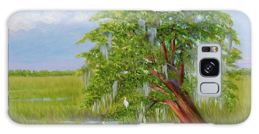 Live Oak In Marsh Galaxy Case featuring the painting Southern Live Oak by Audrey McLeod