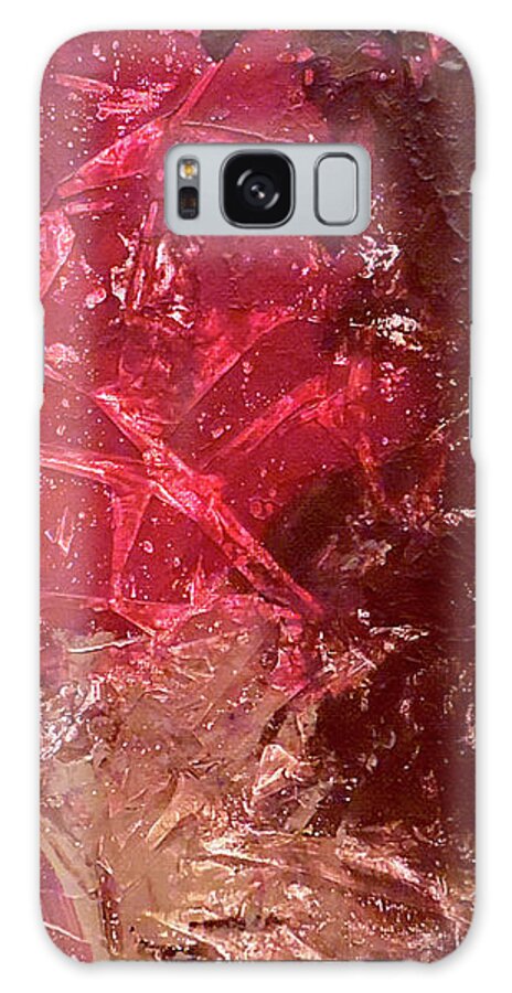 Red Minimalism Galaxy Case featuring the painting Spilled My Wine by Jilian Cramb - AMothersFineArt