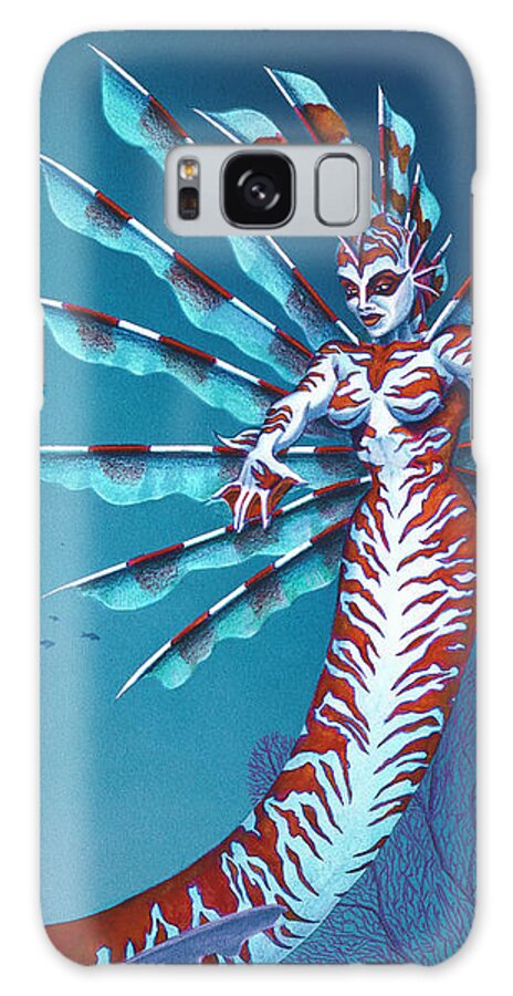 Mermaid Galaxy Case featuring the drawing Spiny Mermaid by Melissa A Benson