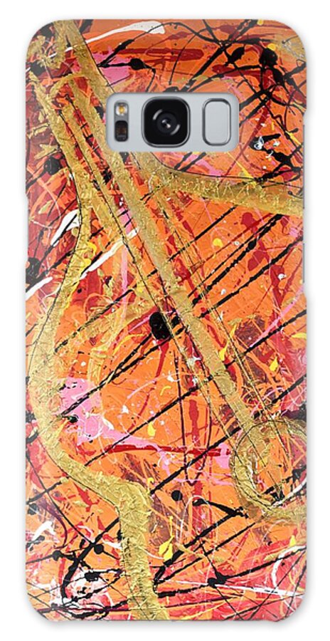 Guitar Galaxy Case featuring the mixed media Splash of Brass 2 by Demitrius Motion Bullock