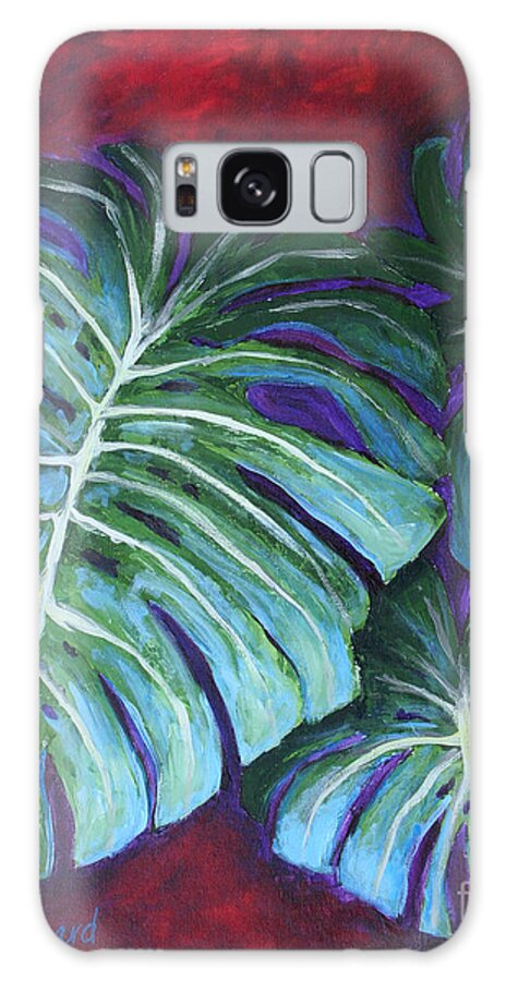 Leaves Galaxy S8 Case featuring the painting Split Leaf Philodendron by Phyllis Howard
