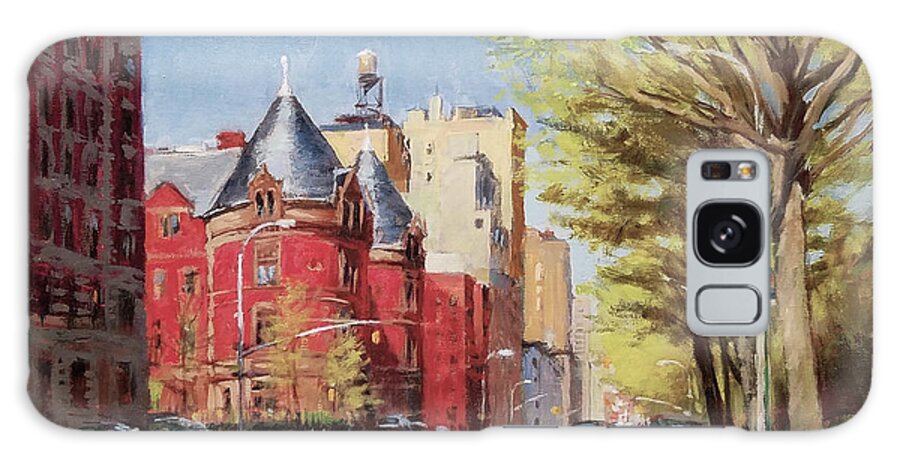 New York Galaxy S8 Case featuring the painting Spring Afternoon, Central Park West by Peter Salwen