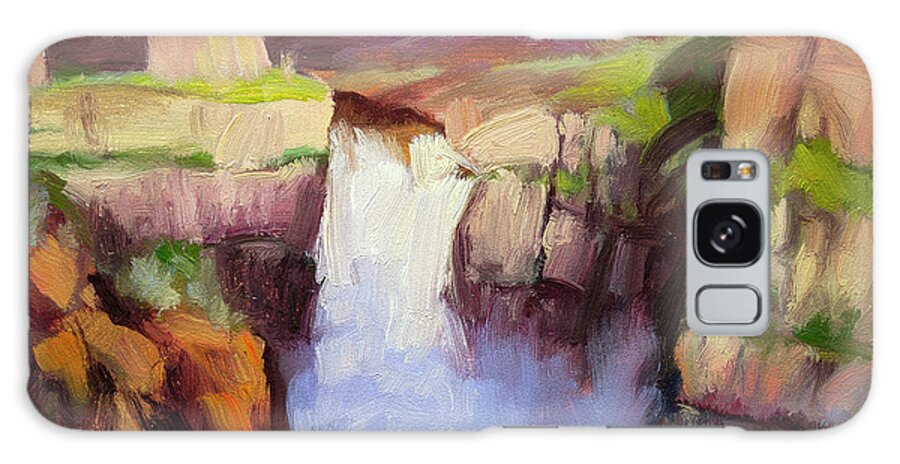 Waterfall Galaxy Case featuring the painting Spring at Palouse Falls by Steve Henderson