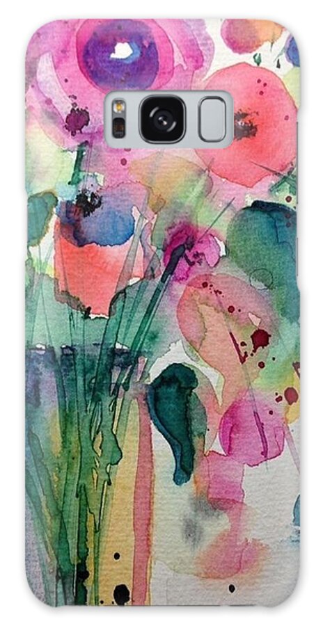 Bouquet Spring Flower Flower Painting Abstract Painting Art Kunst Blumen Galaxy Case featuring the painting Spring Bouquet by Britta Zehm