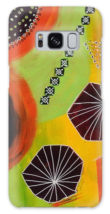 Abstract Galaxy Case featuring the painting Squiggles and Wiggles #5 by Suzzanna Frank