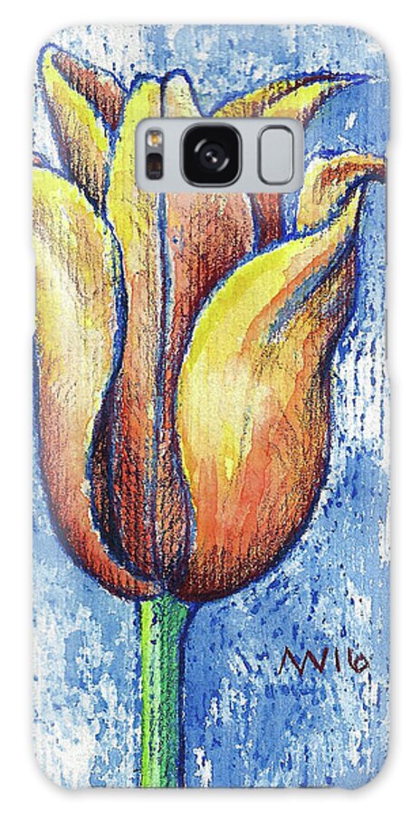 Tulips Galaxy Case featuring the mixed media Spring Tulip by AnneMarie Welsh