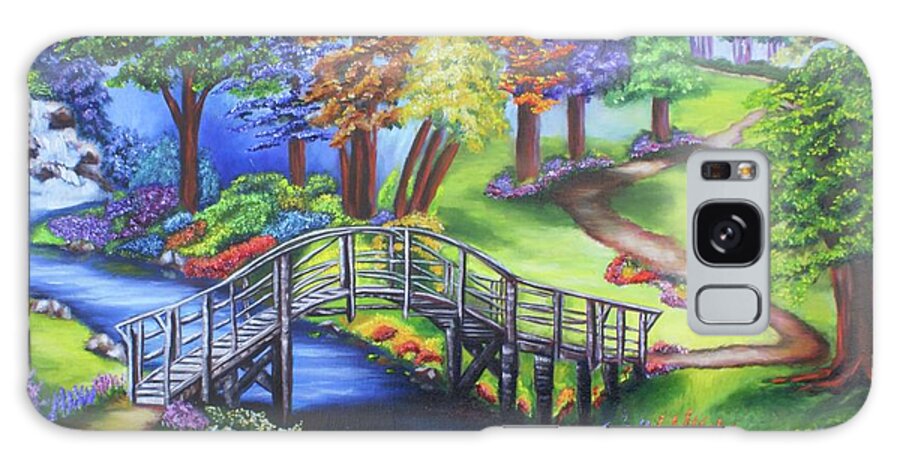 Landscape Galaxy Case featuring the painting Springtime in the Park by Theresa Cangelosi
