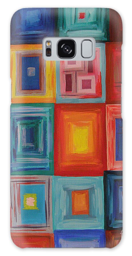 Squares Galaxy Case featuring the painting Squares by Julia Underwood