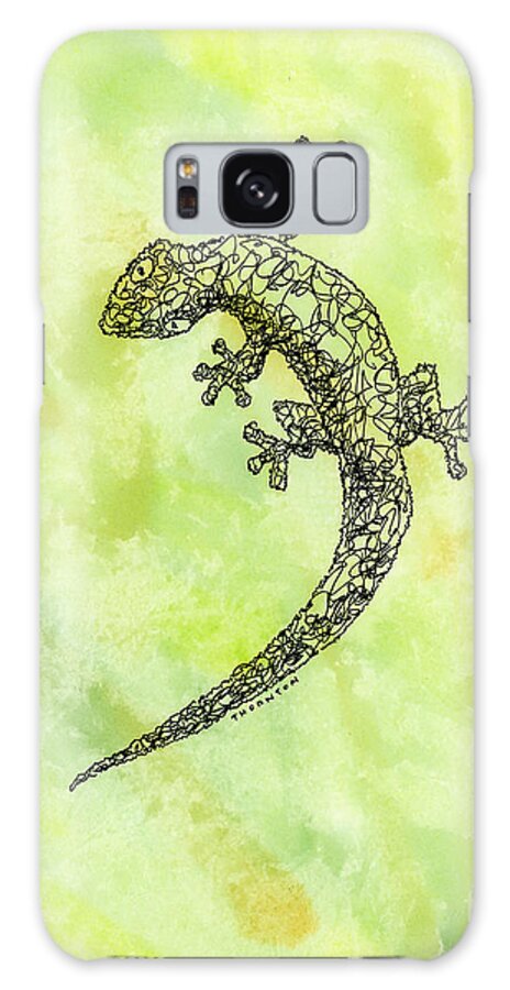 Gecko Galaxy Case featuring the painting Squiggle Gecko by Diane Thornton