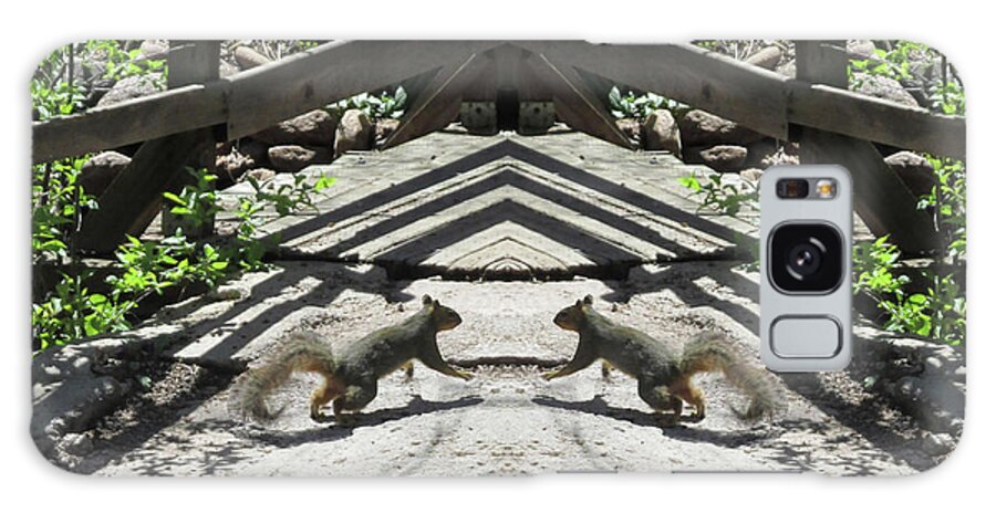 Squirrels Galaxy Case featuring the digital art Squirrels Dancing on a Bridge by Julia L Wright