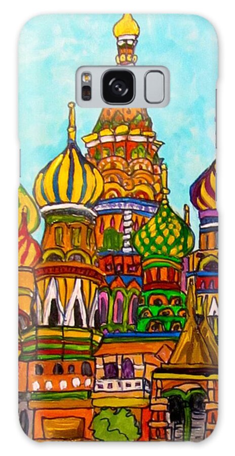 Church Galaxy S8 Case featuring the painting St Basils Moscow...Wait What's That by Barbara O'Toole