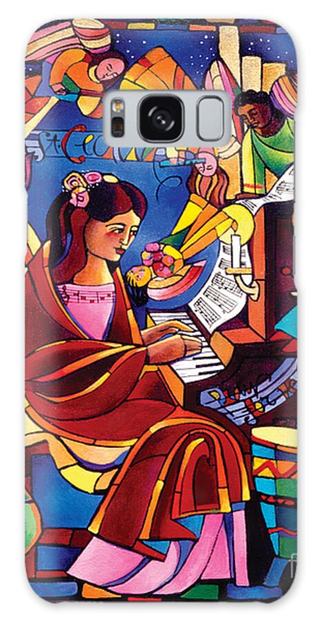 St. Cecilia Galaxy Case featuring the painting St. Cecilia - MMCCA by Br Mickey McGrath OSFS