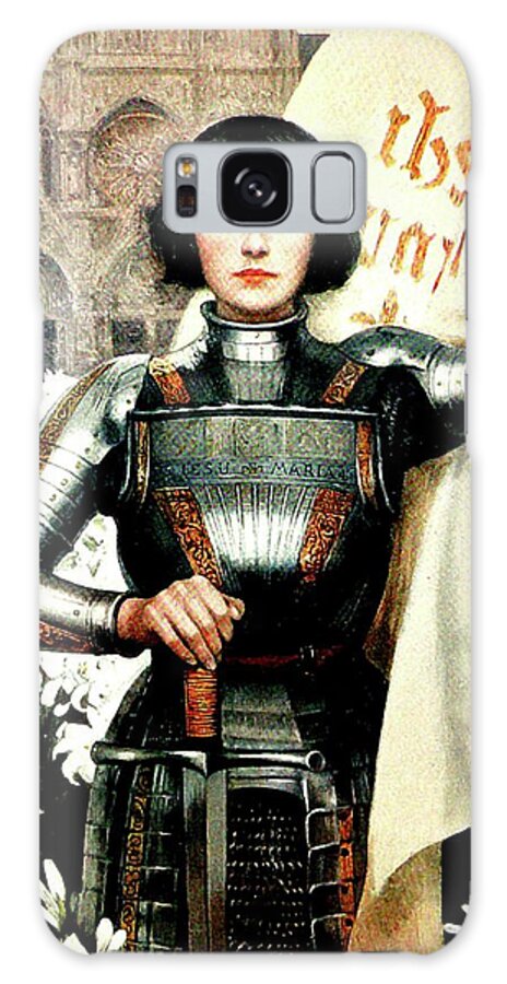 St Joan Of Arc Galaxy Case featuring the mixed media St Joan of Arc - Jeanne d'Arca by Albert Lynch