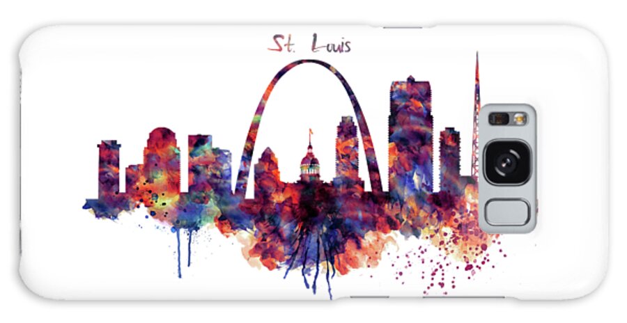 St Louis Galaxy Case featuring the painting St Louis Skyline by Marian Voicu