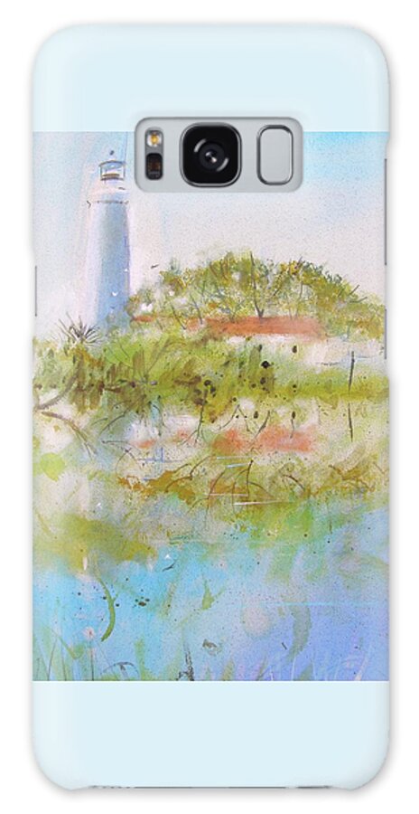 Lighthouse Galaxy Case featuring the painting St Marks Lighthouse by Gertrude Palmer