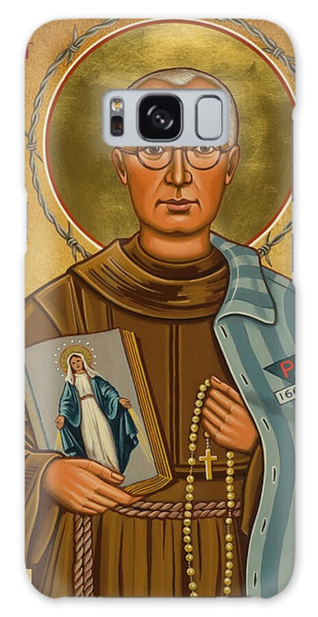 St. Maximilian Kolbe Galaxy S8 Case featuring the painting St. Maximilian Kolbe - JCKOL by Joan Cole