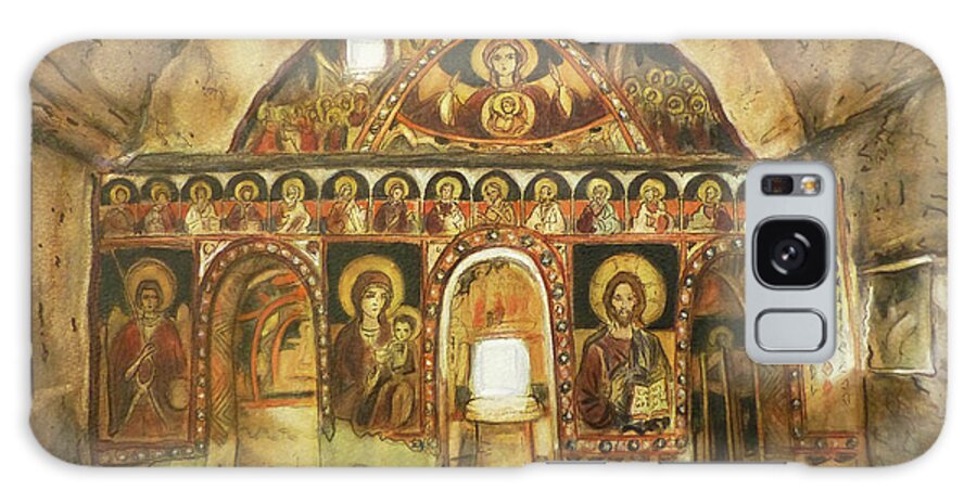 Bulgaria Galaxy Case featuring the painting St. Nikola Church, Tzarevec, Bulgaria by Henrieta Maneva