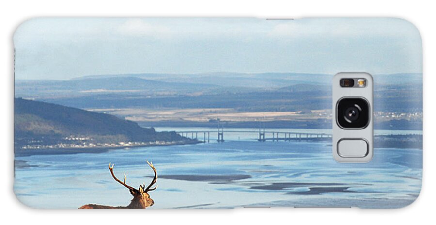 Red Deer Stag Galaxy Case featuring the photograph Stag Overlooking the Beauly Firth and Inverness by Gavin Macrae