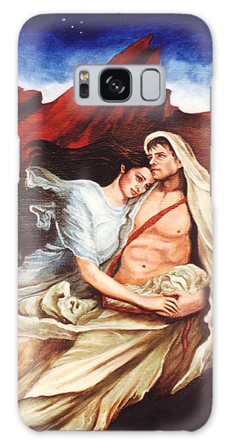 Portrait Galaxy Case featuring the painting Star Crossed Lovers by Teresa Carter