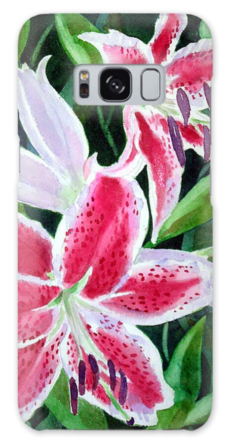 Lily Galaxy Case featuring the painting Stargazers by Marsha Elliott