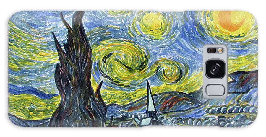 Glenn Marshall Galaxy Case featuring the painting Starry, Starry Night by Glenn Marshall