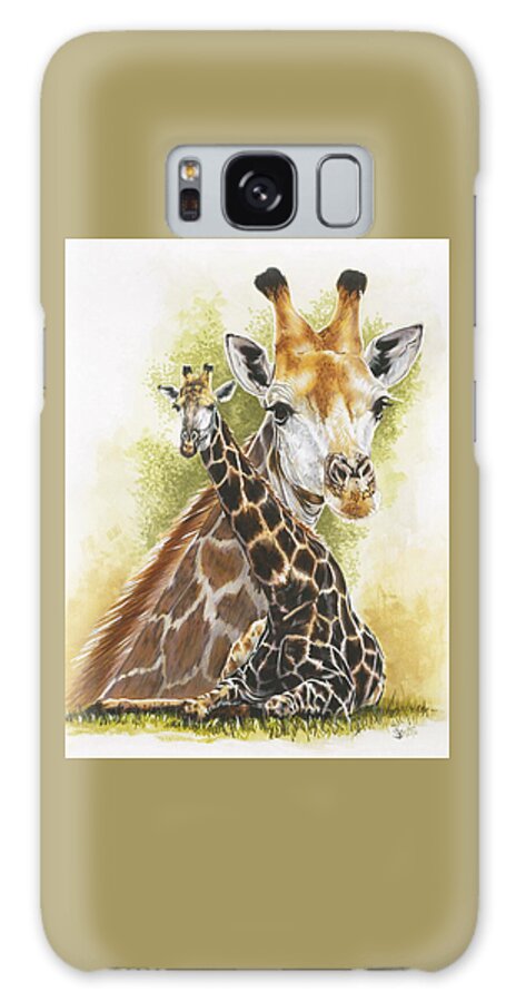 Giraffe Galaxy Case featuring the mixed media Stateliness by Barbara Keith