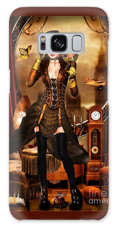 Steampunk Galaxy Case featuring the digital art Steampunk Girl by Alicia Hollinger